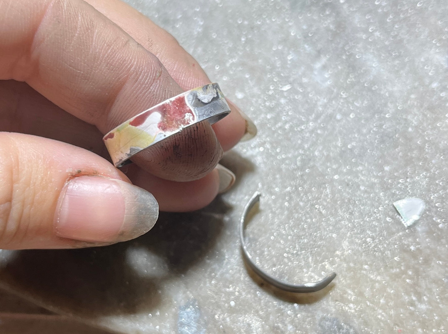 Sterling Silver Turquoise Inlay Ring Size 11