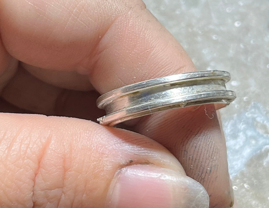Sterling Silver Turquoise Inlay Ring Size 11