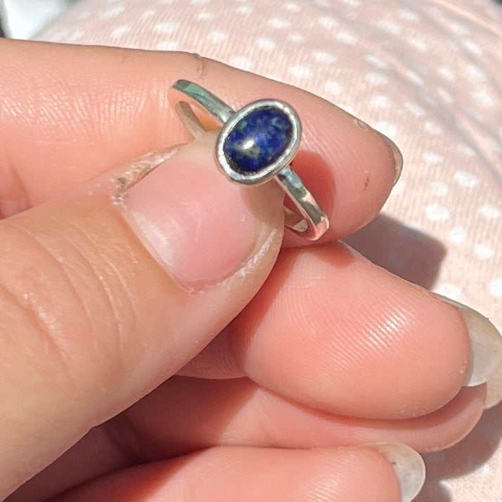 Sterling Silver Lapiz Lazuli Cabochon Ring Size 5