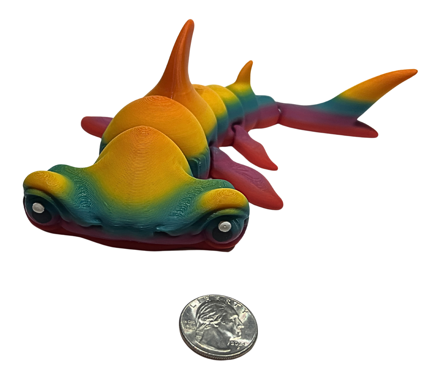 "HUGO" 3D Printed PLA Hammerhead Shark Fidget Toy