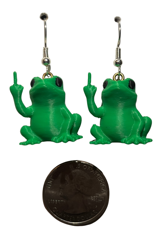 3D Printed Hypoallergenic Earrings "FU-FROGS"