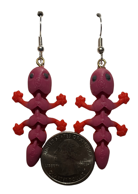 3D Printed Hypoallergenic Earrings "PURPLE FIDGET LIZARDS"