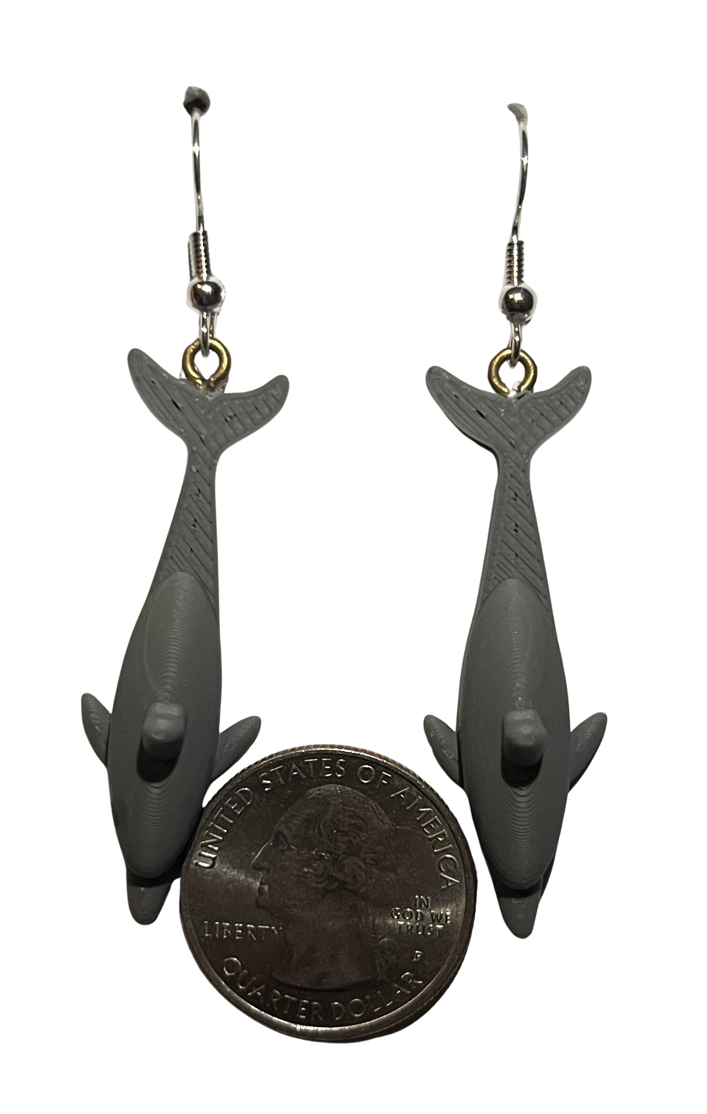 3D Printed Hypoallergenic Earrings "DOLPHIN"
