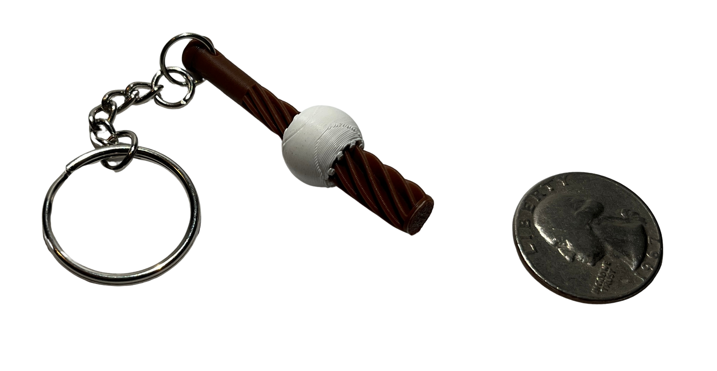 3D Printed Bat And Ball Passthrough Fidget Keychain