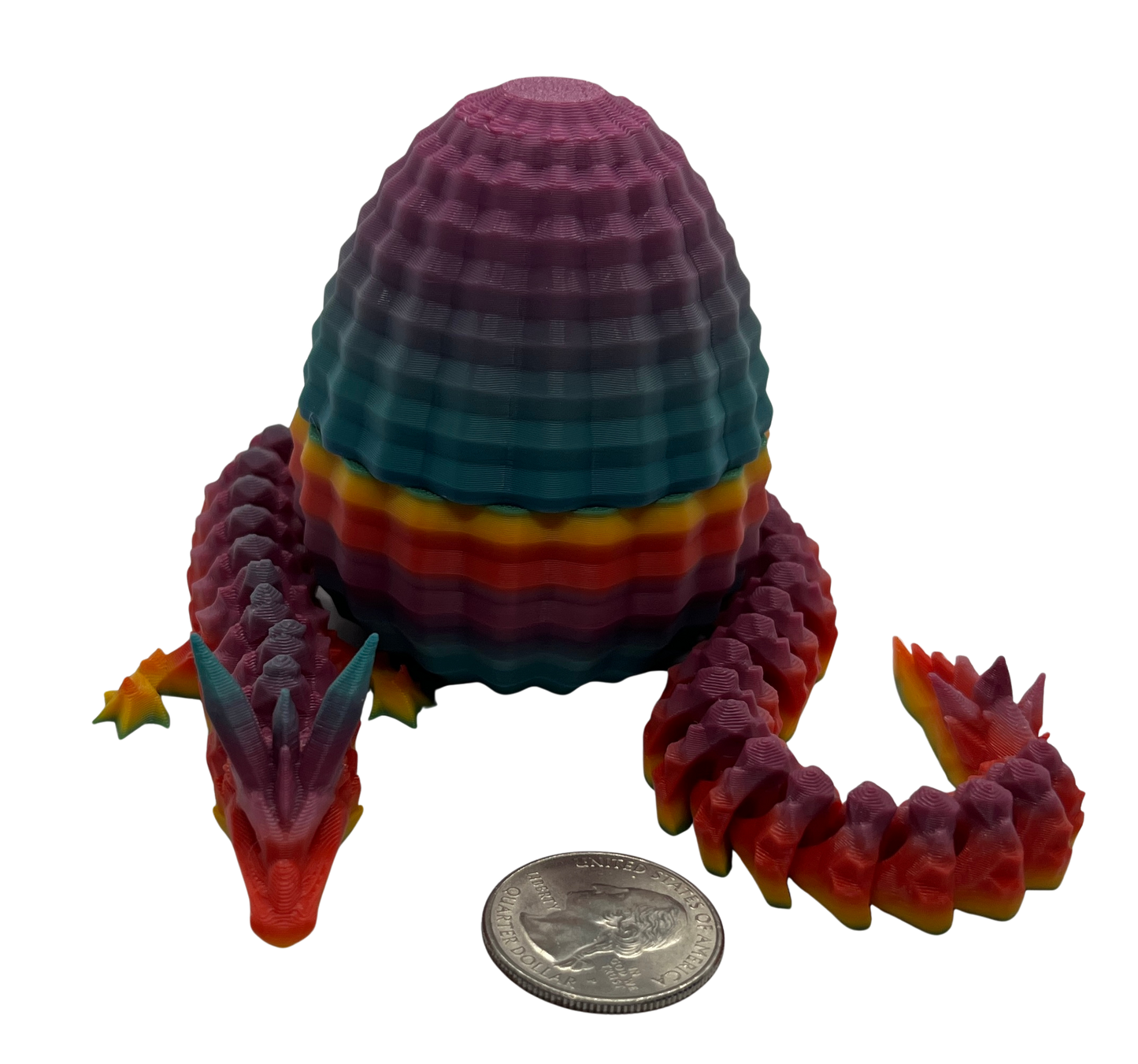 "DRAGON SET" 3D Printed PLA Dragon Fidget Toy/Necklace/Hair Clips/Egg/Baby