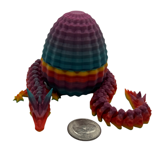 "DRAGON SET" 3D Printed PLA Dragon Fidget Toy/Necklace/Hair Clips/Egg/Baby