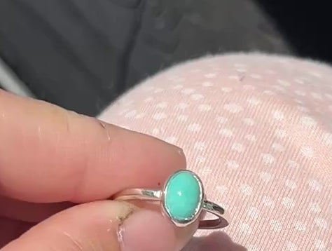 Sterling Silver Turquoise Ring Size 7.5